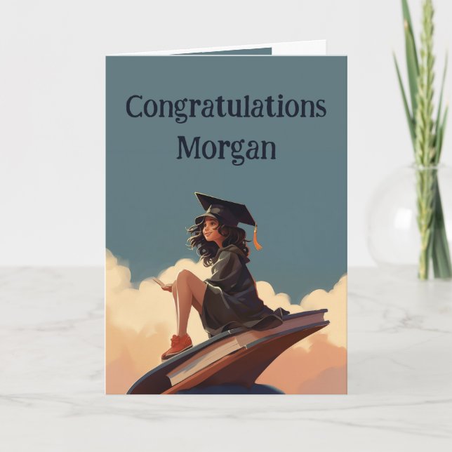 Tarjeta Felicitaciones Graduación Orgullosa de ti (Anverso)