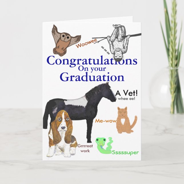Tarjeta Felicitaciones Graduación Veterinaria (Anverso)