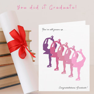 Tarjeta Felicitaciones Graduadas de Patinaje Femenino