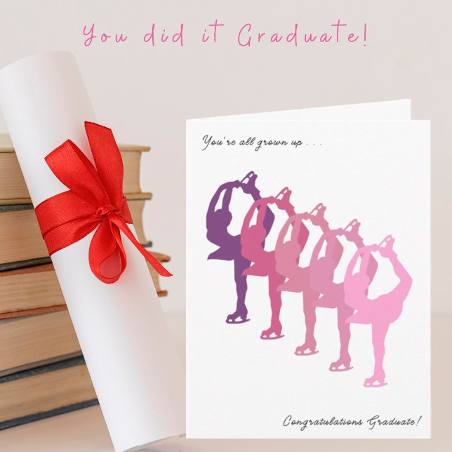 Tarjeta Felicitaciones Graduadas de Patinaje Femenino (Subido por el creador)