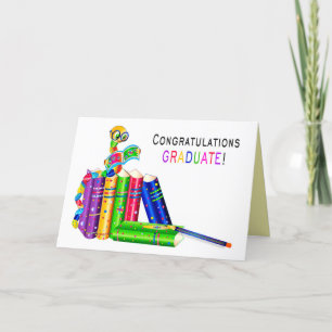 Tarjeta Felicitaciones Graduado, Bookworm, Kaleidoscope