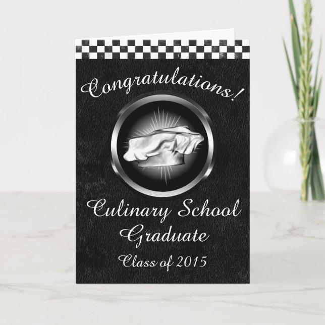 Tarjeta Felicitaciones Graduado de Escuela Culinaria (Anverso)
