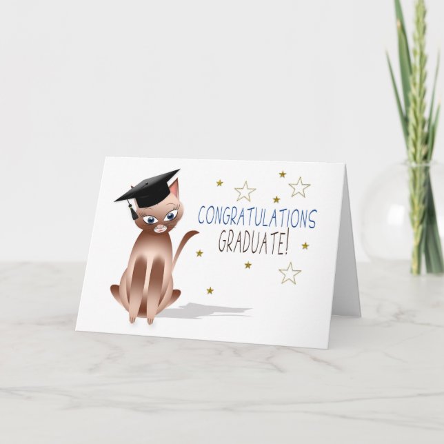 Tarjeta FELICITACIONES - GRADUADO - Gato gatito - TAPA/EST (Anverso)