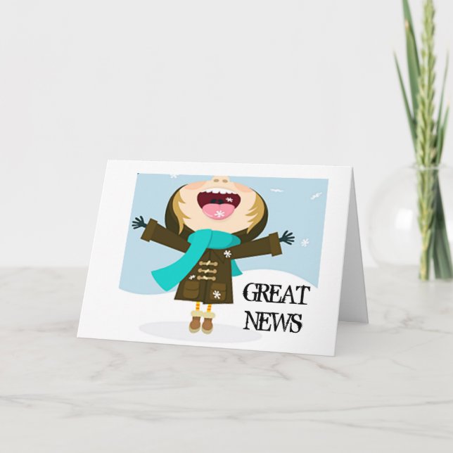 TARJETA FELICITACIONES **GRADUADO** GRANDES NOTICIAS! (Anverso)
