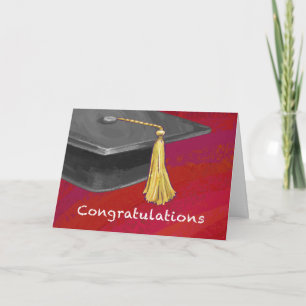 Tarjeta Felicitaciones Graduate Black and Red