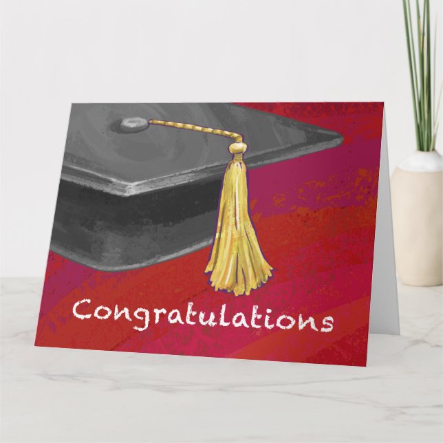 Tarjeta Felicitaciones Graduate Black and Red (Anverso)