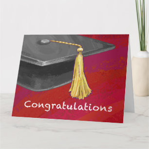 Tarjeta Felicitaciones Graduate Black and Red