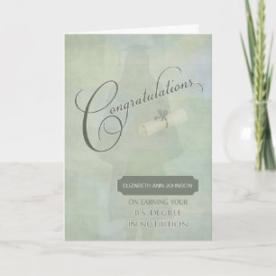 Tarjeta Felicitaciones Graduate BS Grree Nutrition