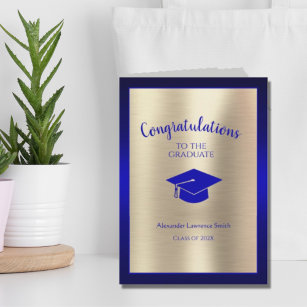 Tarjeta Felicitaciones Graduate Class of 2024 Blue Gold