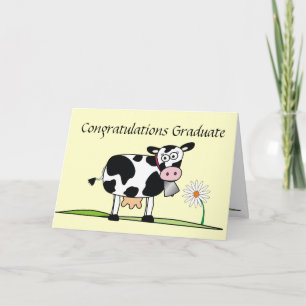 Tarjeta Felicitaciones Graduate-Cow