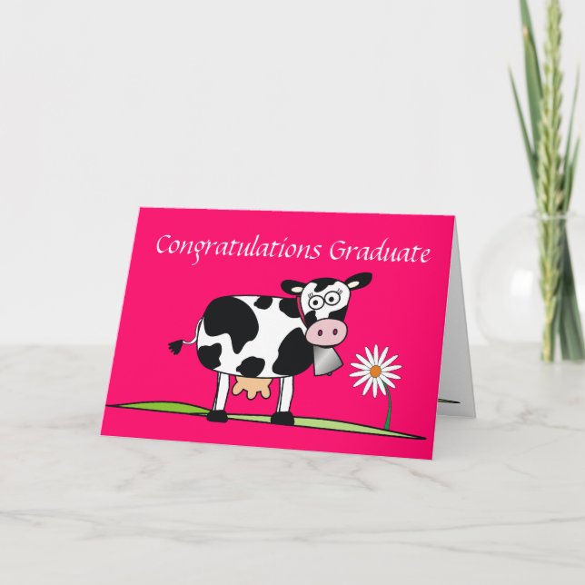 Tarjeta Felicitaciones Graduate-Cow (Anverso)