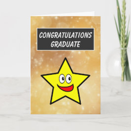 Tarjeta Felicitaciones Graduate Gold Star Graduación