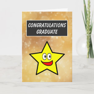 Tarjeta Felicitaciones Graduate Gold Star Graduación