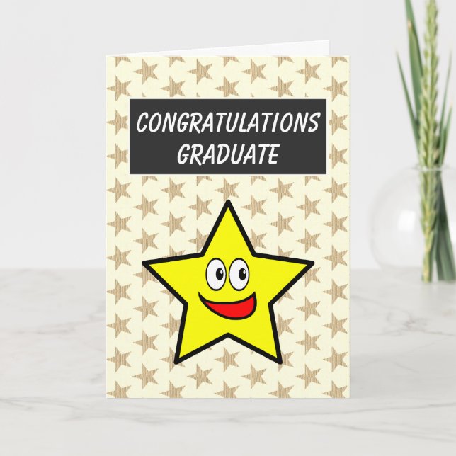 Tarjeta Felicitaciones Graduate Gold Star Graduación (Anverso)