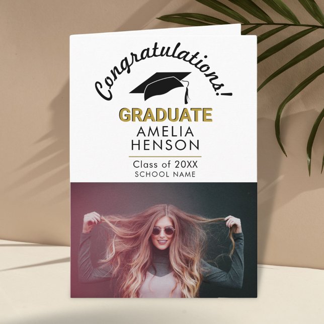 Tarjeta Felicitaciones Graduate Graduation Cap Photo (Subido por el creador)