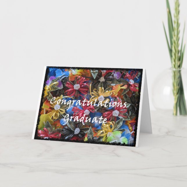 Tarjeta Felicitaciones Graduate Money Lei Notecard (Anverso)
