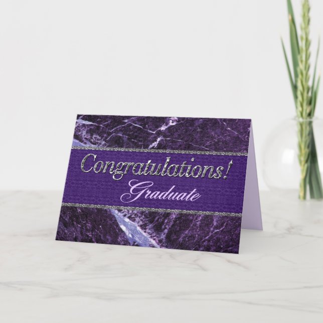 Tarjeta Felicitaciones Graduate Purple Stone (Anverso)