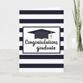Tarjeta Felicitaciones Graduate Stripes Black White