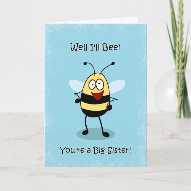 Tarjeta Felicitaciones Gran Hermana, Bumble Bee Card (Anverso)