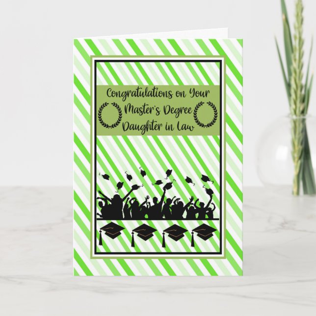 Tarjeta Felicitaciones hija en ley por maestría (Anverso)