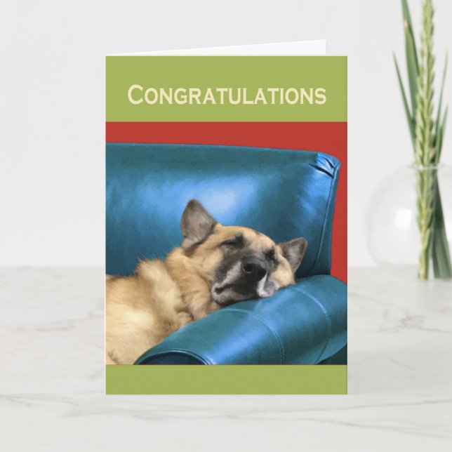 Tarjeta Felicitaciones Job Bien Hecho Pastor Alemán (Anverso)