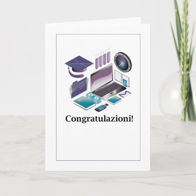 Tarjeta ¡Felicitaciones! - Libros de graduación y tecnolog (Anverso)