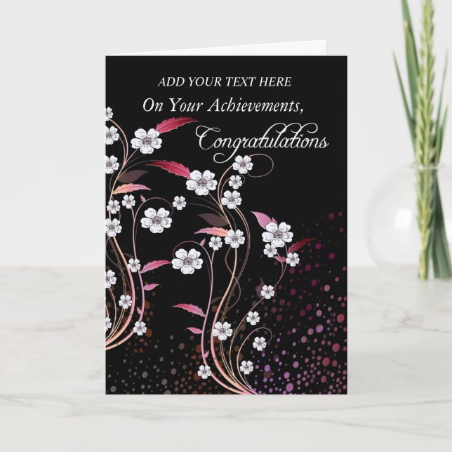 Tarjeta Felicitaciones / Logro Florecimiento De Pansies (Anverso)