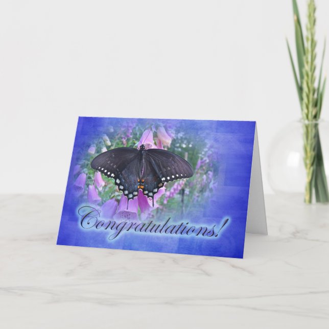 Tarjeta Felicitaciones - Mariposa de cola de toro de cola  (Anverso)