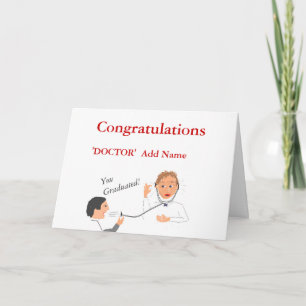 Tarjeta Felicitaciones Médica 'Añadir nombre' que se gradu