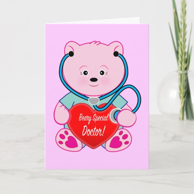 Tarjeta Felicitaciones Médico de Jubilación con Stethoscop (Anverso)