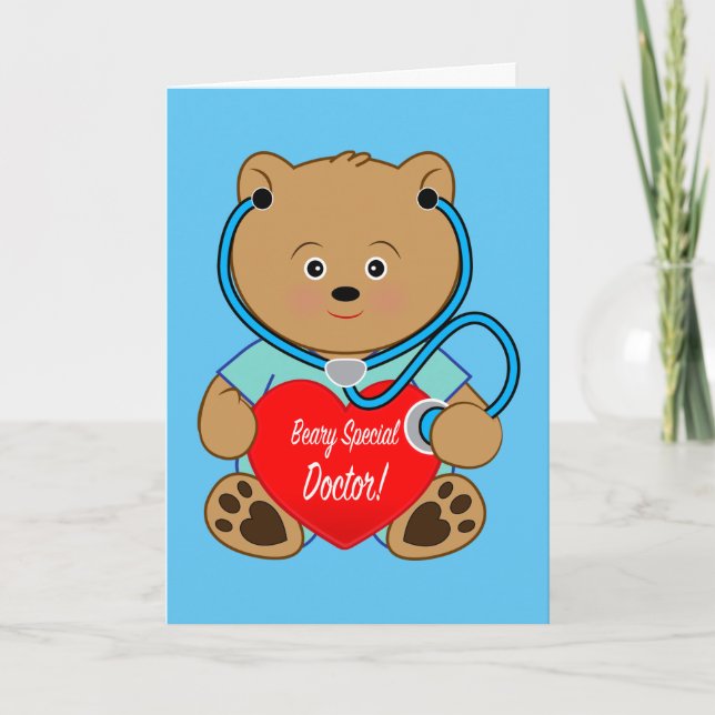 Tarjeta Felicitaciones Médico de Jubilación con Stethoscop (Anverso)