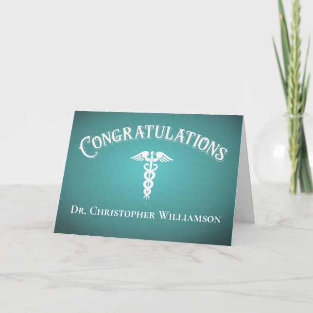 Tarjeta Felicitaciones Médico médico moderno (Anverso)
