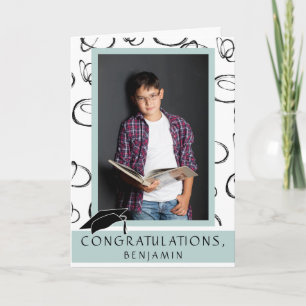 Tarjeta Felicitaciones Modernas Foto de Graduación