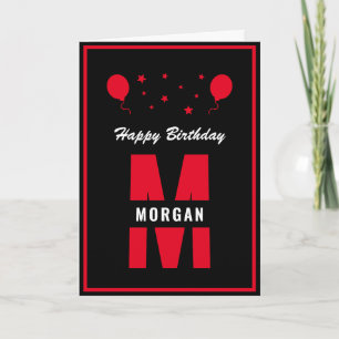 Tarjeta Felicitaciones Monograma Cumpleaños Cualquier Edad