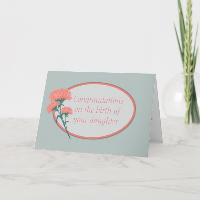 Tarjeta Felicitaciones Nacimiento de la Hija (Anverso)