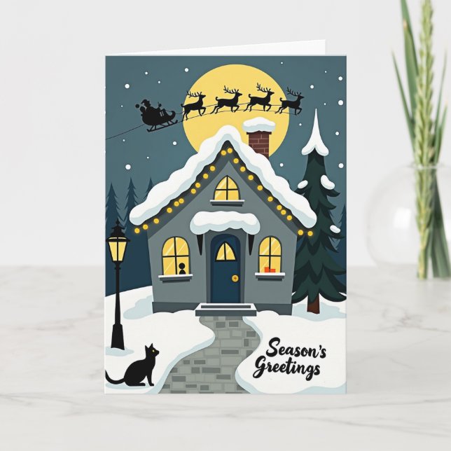 Tarjeta Felicitaciones Navideñas Festivas (Anverso)