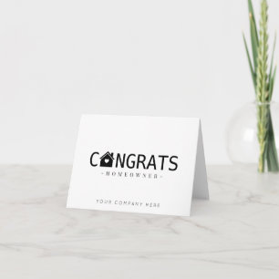 Tarjeta Felicitaciones Negras Nuevo Propietario de Viviend