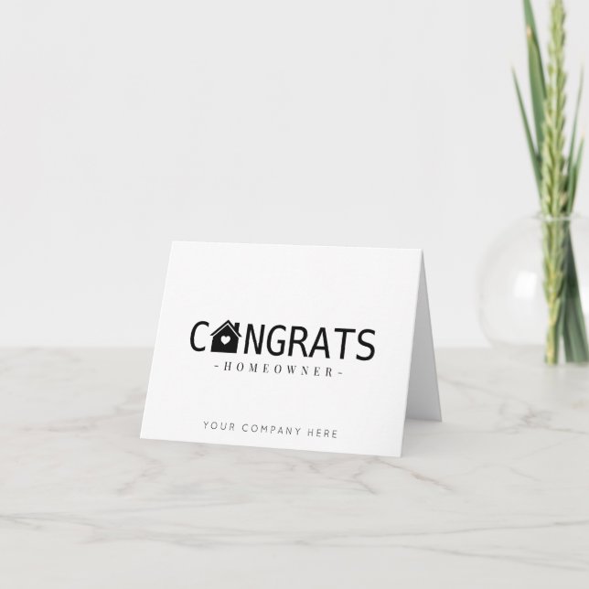 Tarjeta Felicitaciones Negras Nuevo Propietario de Viviend (Anverso)