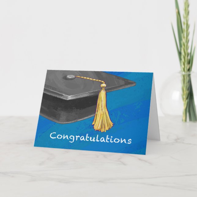 Tarjeta Felicitaciones Negro y Azul (Anverso)