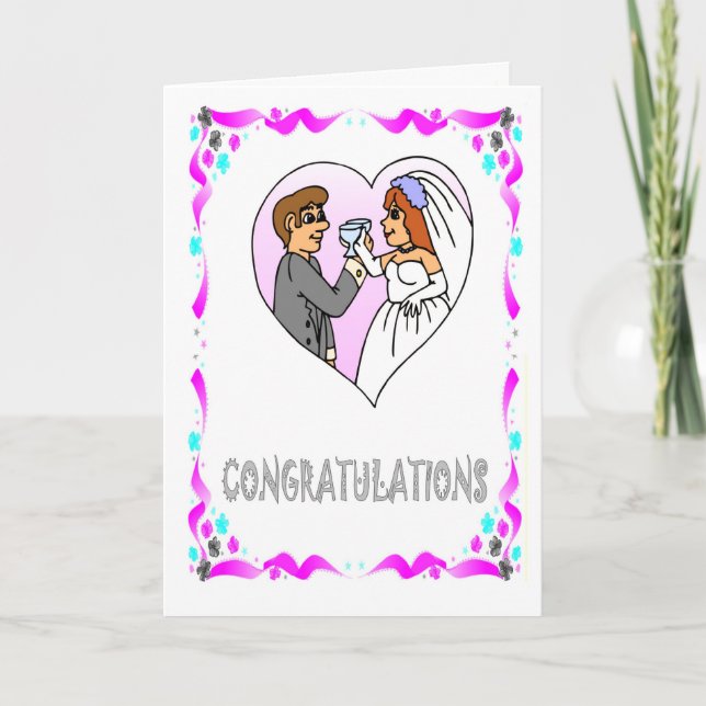 Tarjeta Felicitaciones, novia y novio (Anverso)