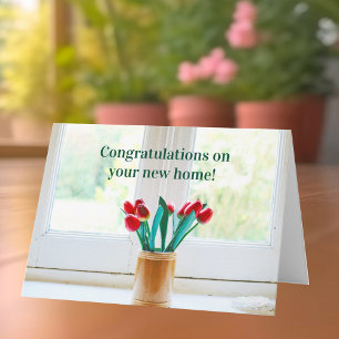 Tarjeta Felicitaciones Nuevas Flores Hogares