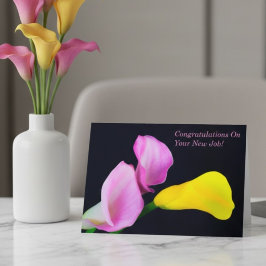 Tarjeta Felicitaciones Nuevo Ascenso Laboral Calla Lily