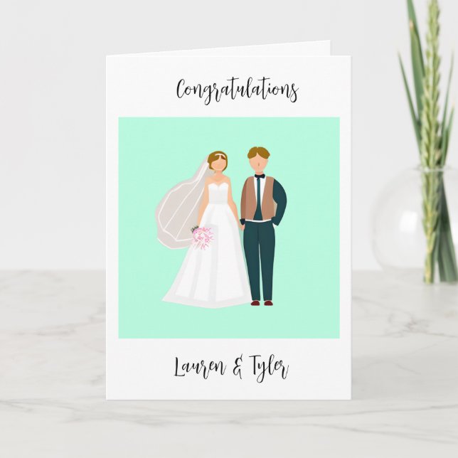 Tarjeta Felicitaciones Nuevo Matrimonio | Personalizado (Anverso)