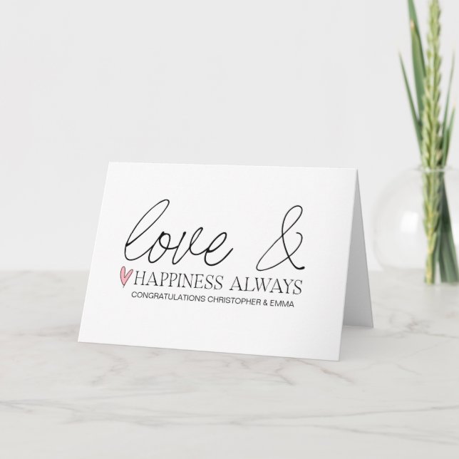 Tarjeta Felicitaciones Nuevo Sr. y Boda de la Sra. Engagem (Anverso)