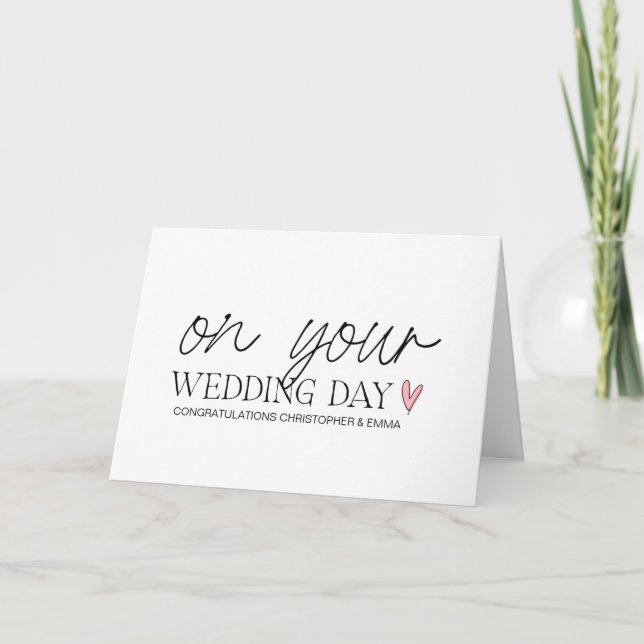 Tarjeta Felicitaciones Nuevo Sr. y Boda de la Sra. Engagem (Anverso)