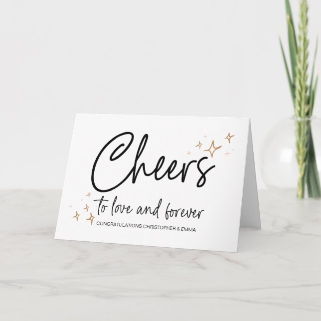 Tarjeta Felicitaciones Nuevo Sr. y Boda de la Sra. Engagem (Anverso)