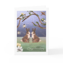 Felicitaciones, pareja gay de conejo conejo lindo