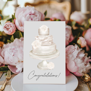 Tarjeta Felicitaciones Pearl Peony Boda Cake