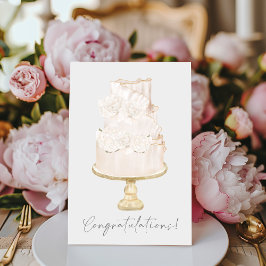 Tarjeta Felicitaciones Peony Boda Cake