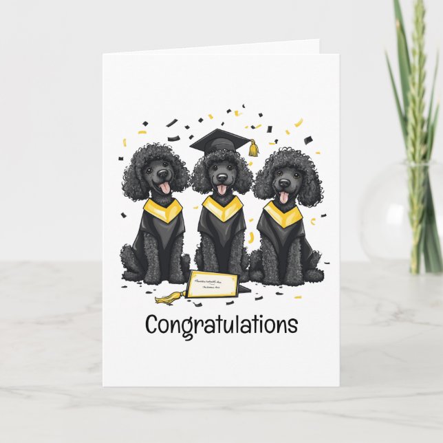Tarjeta Felicitaciones Perros de canapé estándar de gradua (Anverso)